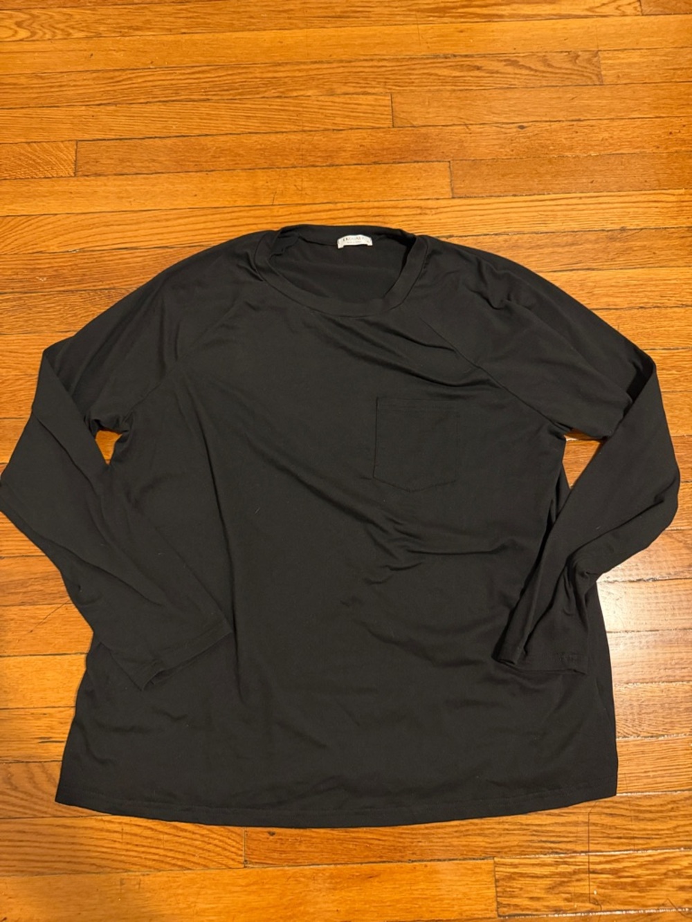 Classic Black Long-Sleeve Pocket Tee